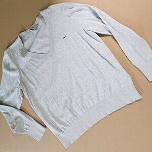 VINEYARD VINES LIGHT WEIGHT SWEATER V-NECK PULLOVER LIGHT GRAY WOMENS XL
